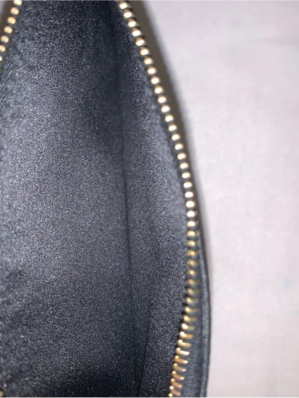 Valentino Black Textured Leather Clutch with Gold V Logo and Zip Pouch